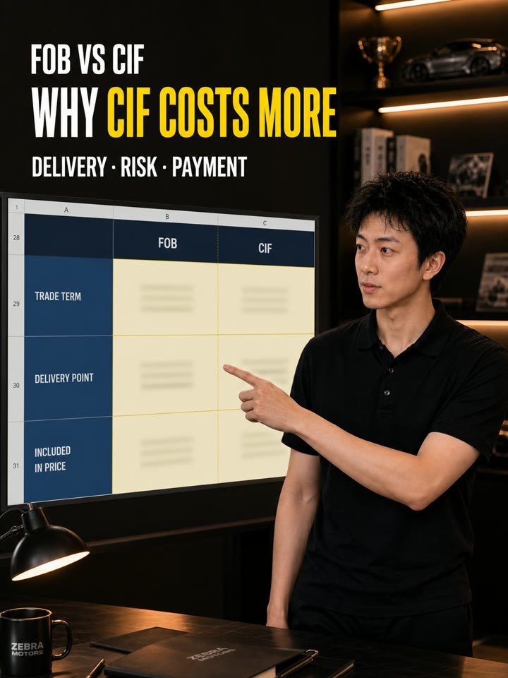 FOB and CIF vehicle export quotation comparison