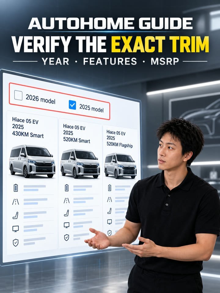 Autohome vehicle specification page used to compare Chinese-market trims